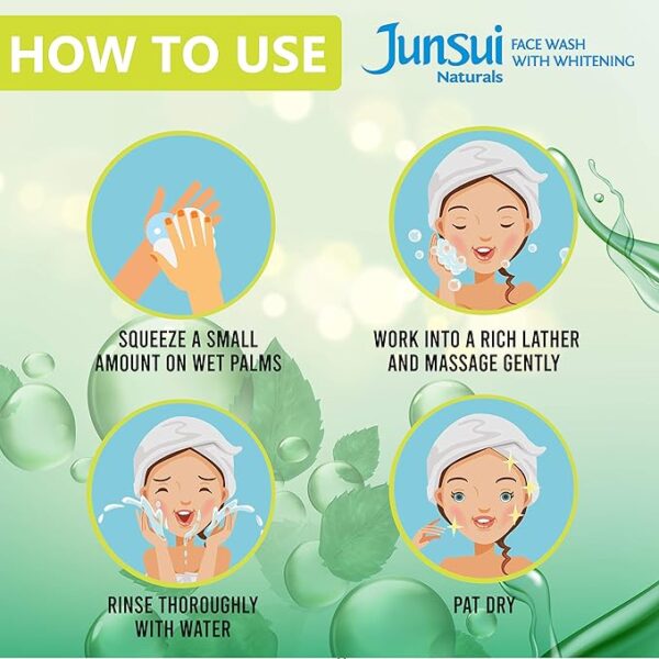 Junsui Naturals Face Wash with Whitening, Neem, 100 g - Image 2