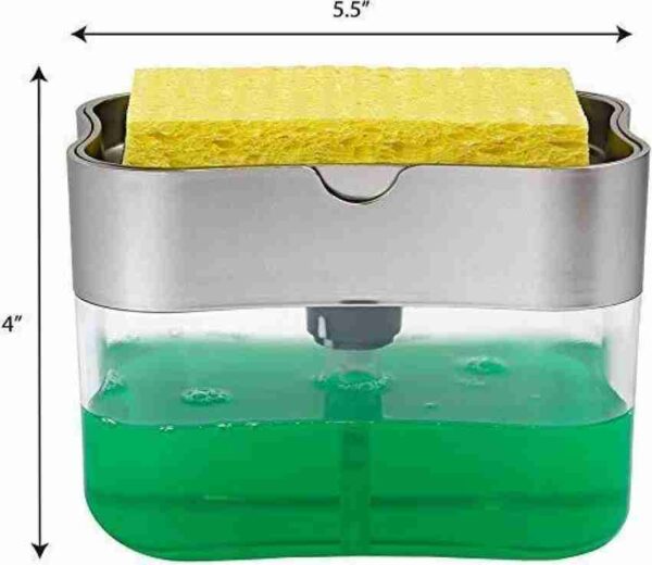 Soap Pump Dispenser and Sponge Holder for Kitchen Sink Dish Washing Soap dispenser - Image 3