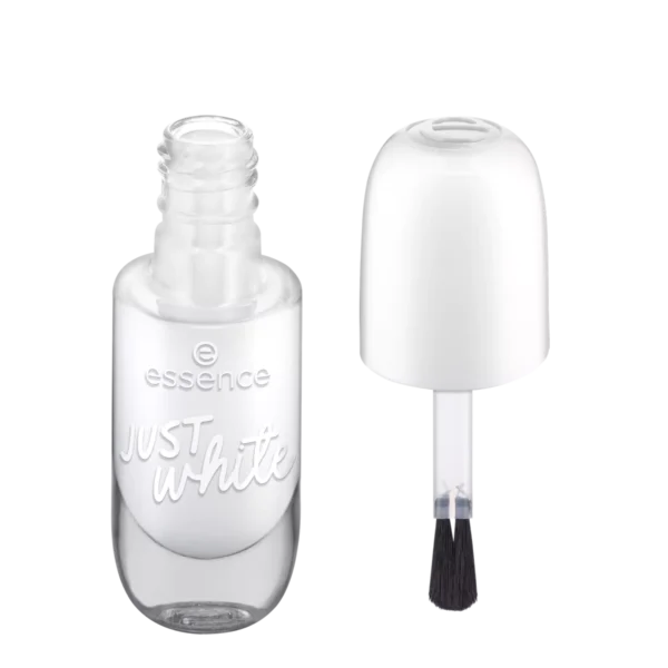 Essence gel nail colour, gel lacquer, nail polish, no. 33 JUST white, white, express result, long-
