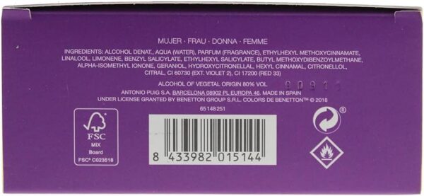 Benetton Purple Eau de Toilette Spray for Women, 2.7 Ounce 80ML: - Image 2