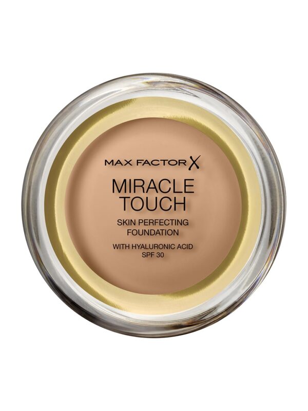 Max Factor Miracle Touch Skin Perfecting Foundation SPF30-78 Sand Beige - Image 3