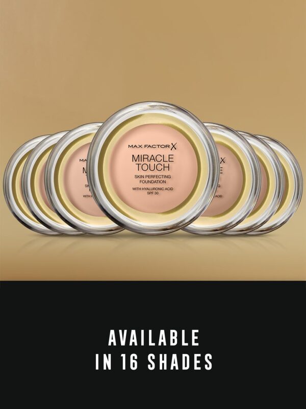 Max Factor Miracle Touch Skin Perfecting Foundation SPF30-78 Sand Beige - Image 4