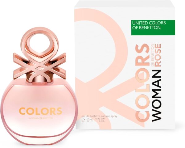 Benetton Colors Eau De Toilette Spray for Women, ROSE, 50ML: