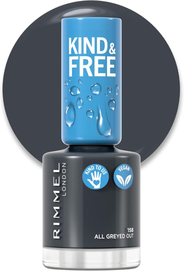 Rimmel Nail Polish, 158 All Greyed Out, 8 ml (Pack of 1)