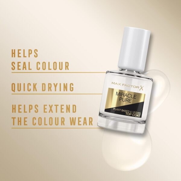 Max Factor Miracle Pure Nail Care Vegan Top Coat 12 ml - Image 4