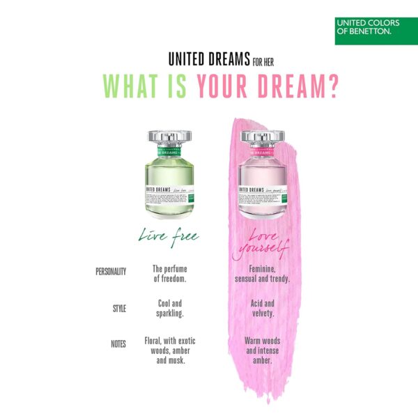 Benetton United Dreams Love Yourself Eau de Toilette Spray for Women, 2.7 Ounce 80ML: - Image 4