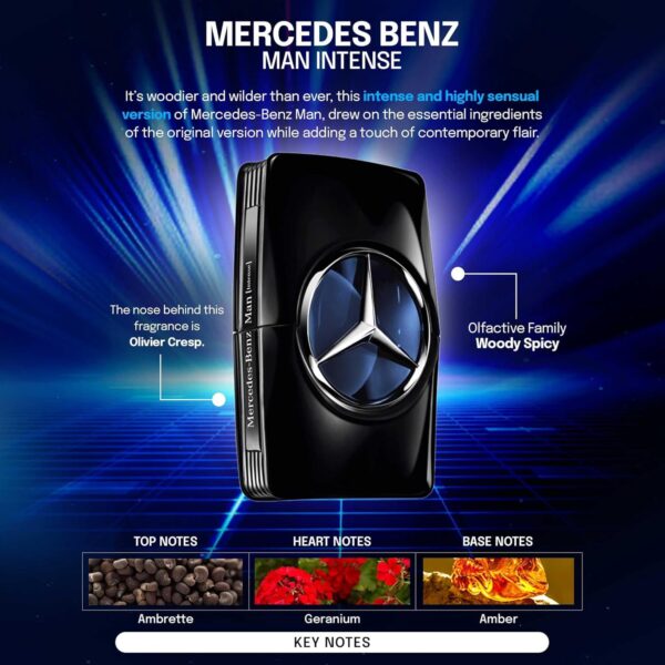Mercedes-Benz Man Intense EDT Spray Men 240ML: - Image 5