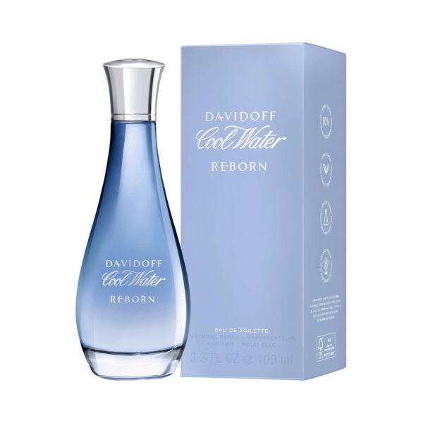 Davidoff Cool Water Reborn Eau de Toilette – Floral Woody Women's Perfume 100ML: