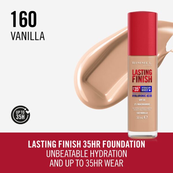 Rimmel London Long Lasting Hyaluronic Acid-160 Vanilla.
