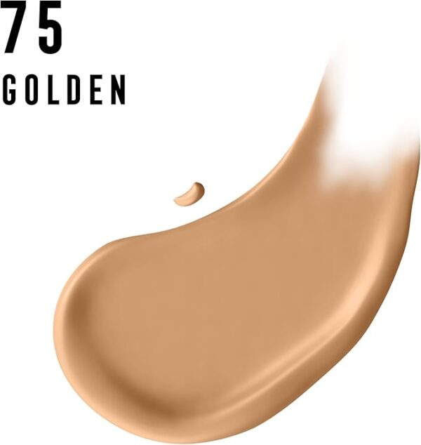 Max Factor Miracle Pure Skin-Improving Foundation - With Vitamin C & Hyaluronic Acid - 24-hr Hydration - Clinically Proven Radiance, Firmness, Elasticity, Density & Suppleness - 75 Golden, 30ml