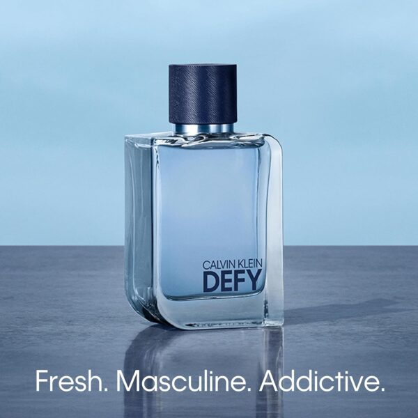 Calvin Klein Defy Eau de Toilette – Woody Men's Cologne 100ML– With Notes of Bergamot Oil, Lavender Absolute, & Vetiver Oil – Luxury Perfumes for Men – Long Lasting Fragrance - Image 6