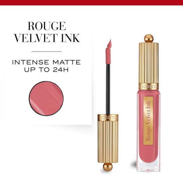 Bourjois Rouge Velvet Ink Liquid Lipstick (03 Rose Me Tender) - Image 3