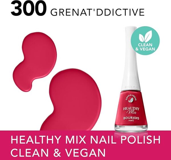 Bourjois Healthy Mix Vegan Nail Polish – 300 – Grenat'Ddictive, 12ML.