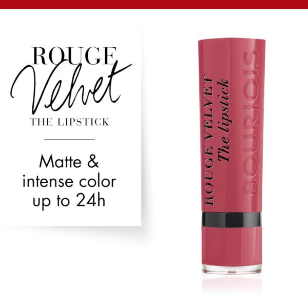 Bourjois Paris Rouge Velvet Lipstick 2.4g - 03 Hyppink Chic - Image 2