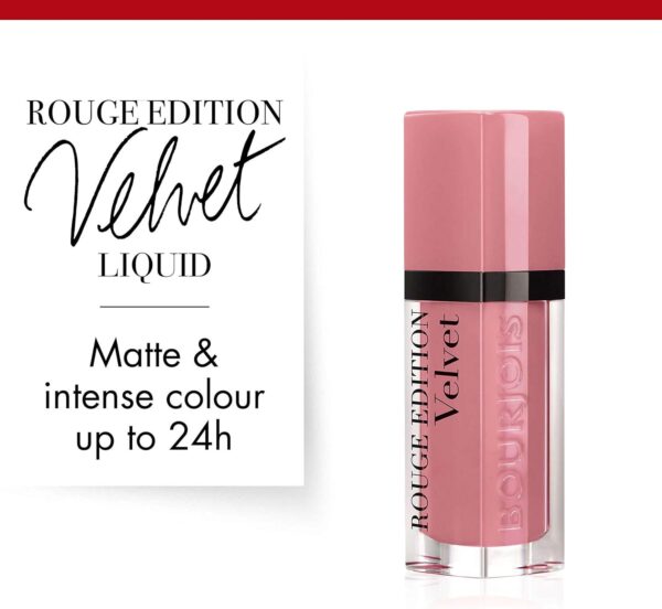 Bourjois, Rouge Edition Velvet Liquid lipstick 10 Don't  Pink Off It Volume, 7.7 ML - Image 2