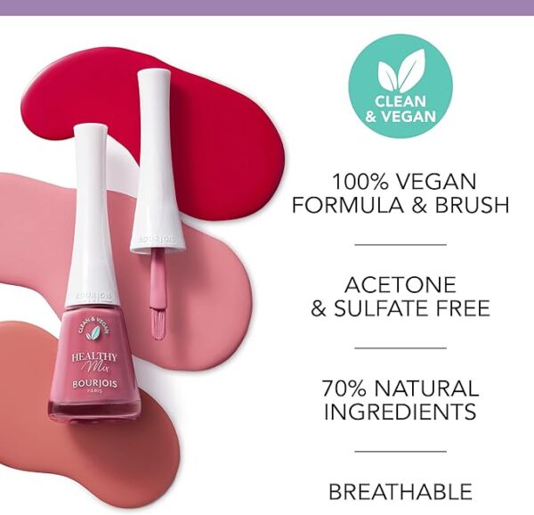 Bourjois Healthy Mix Vegan Nail Polish – 350 – Wine & Only, 12ML. - Image 5