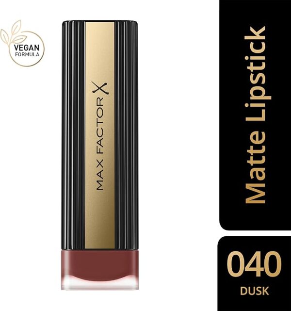Max Factor Colour Elixir Lipstick Velvet Matte – Matte Lipstick, Vegan Formula, Lightweight - Dusk 40, 3.5 grm.