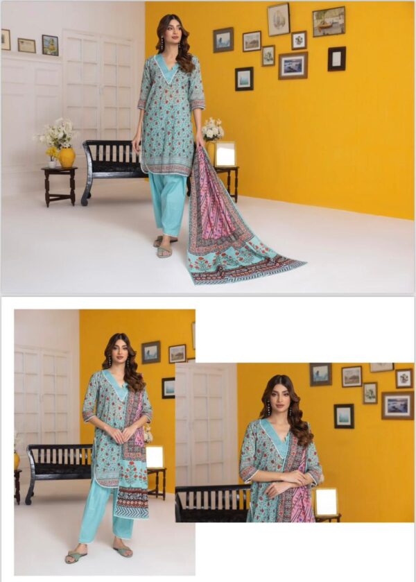 Regalia Salina Digital Printed Lawn Volume 25 (2024) Collection. 3 Piece Suits Unstitched. - Image 12