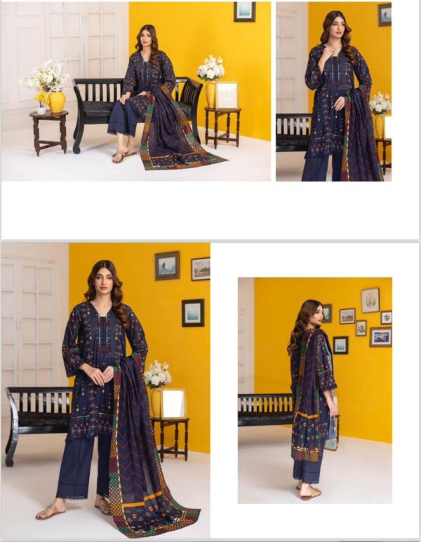 Regalia Salina Digital Printed Lawn Volume 25 (2024) Collection. 3 Piece Suits Unstitched. - Image 7