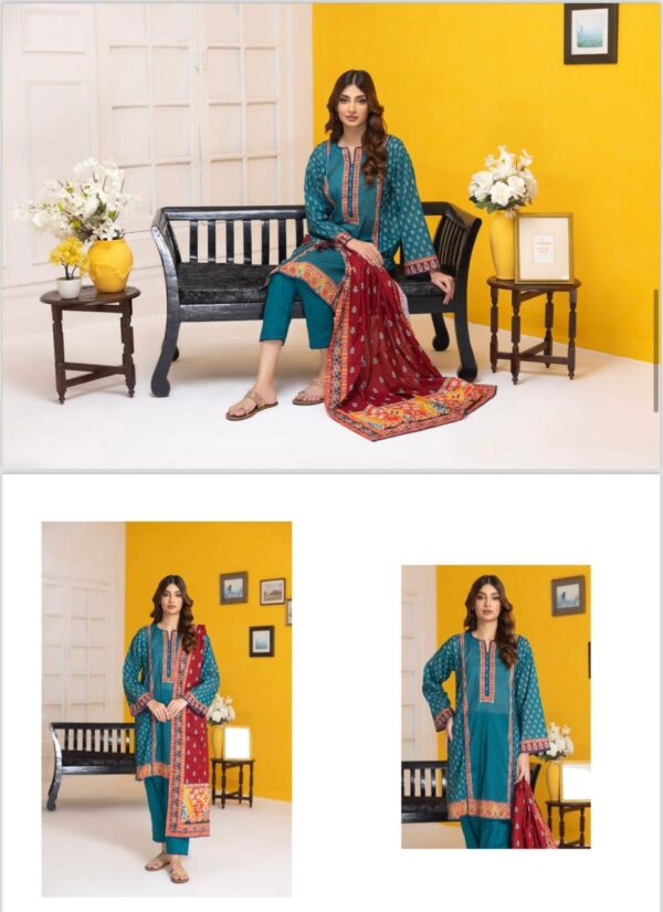 Regalia Salina Digital Printed Lawn Volume 25 (2024) Collection. 3 Piece Suits Unstitched. - Image 5