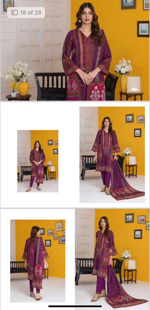 Regalia Salina Digital Printed Lawn Volume 25 (2024) Collection. 3 Piece Suits Unstitched. - Image 6