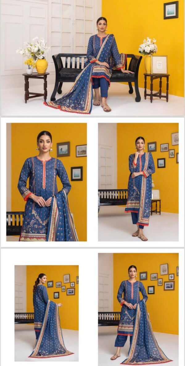 Regalia Salina Digital Printed Lawn Volume 25 (2024) Collection. 3 Piece Suits Unstitched. - Image 3