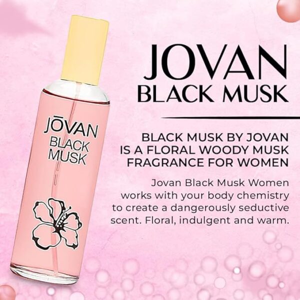Jovan Black Musk Eau de Cologne For Women, 96 ML. - Image 5