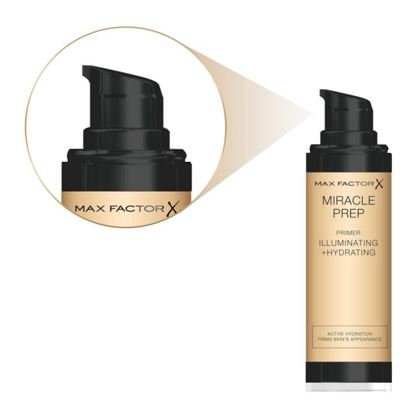 Max Factor Miracle Prep Illuminating & Hydrating Primer, Nourishing Formula with Niacinamide and Vitamin E, 30 ml - Image 2