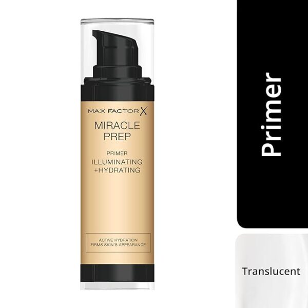 Max Factor Miracle Prep Illuminating & Hydrating Primer, Nourishing Formula with Niacinamide and Vitamin E, 30 ml