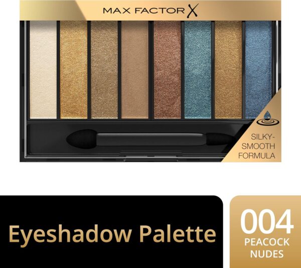 Max Factor Masterpiece Nude Palette - Contouring Eye Shadows - 8 Perfectly Paired Shades - Dual-Tip Applicator - 04 Peacock Nudes, 6.5g