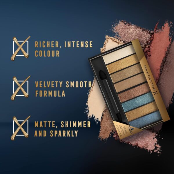Max Factor Masterpiece Nude Palette - Contouring Eye Shadows - 8 Perfectly Paired Shades - Dual-Tip Applicator - 04 Peacock Nudes, 6.5g - Image 6