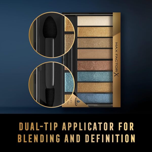 Max Factor Masterpiece Nude Palette - Contouring Eye Shadows - 8 Perfectly Paired Shades - Dual-Tip Applicator - 04 Peacock Nudes, 6.5g - Image 5