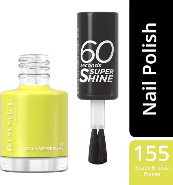 Rimmel London 60 Sec Nail Polish Lacquer –155 Beach Breeze Please,8 ML.