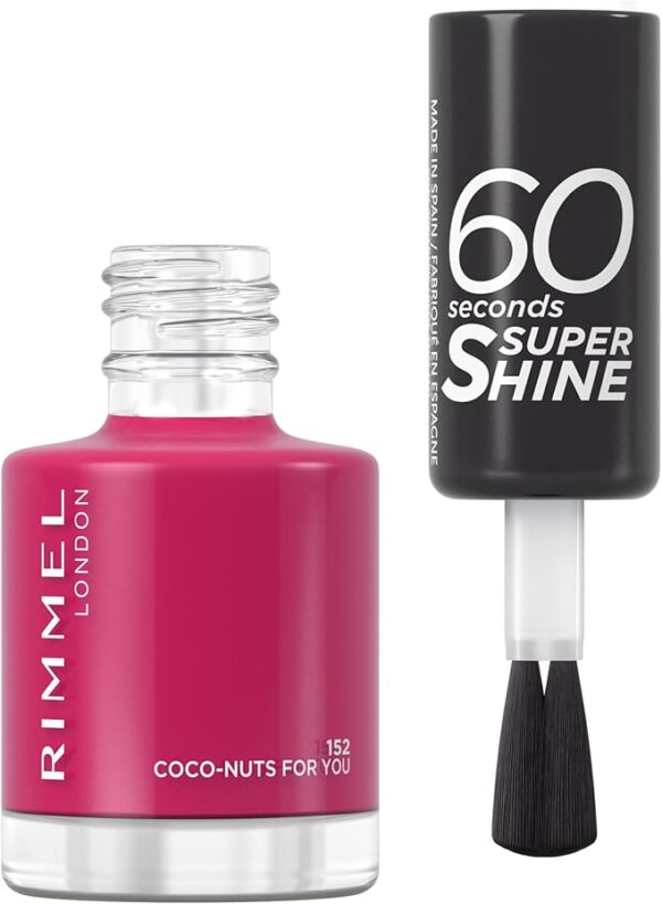 Rimmel London 60 Sec Nail Polish Lacquer – 152 – Coco-Nuts For You, 8 ML. - Image 4