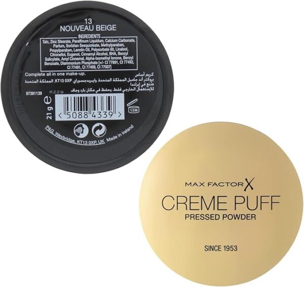 Max Factor Creme Puff Pressed Powder Compact Nouveau Beige 13 - Image 5