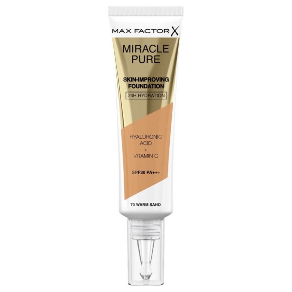 MAX FACTOR Miracle Pure Skin-Improving Foundation 24H Hydration 70 Warm Honey:
