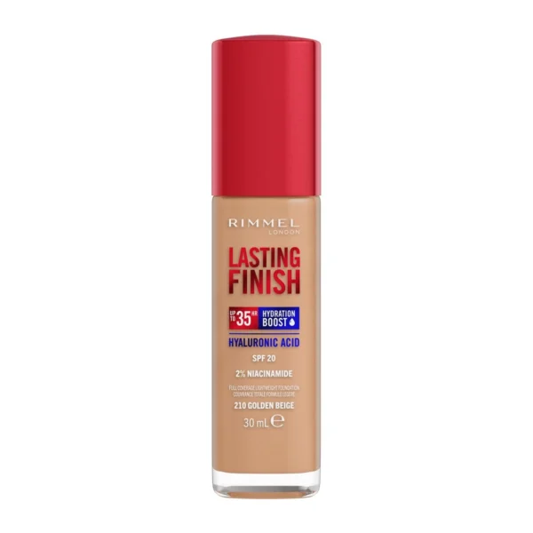 Rimmel London Lasting Finish Foundation Red Cap-210 Golden Beige - Image 3