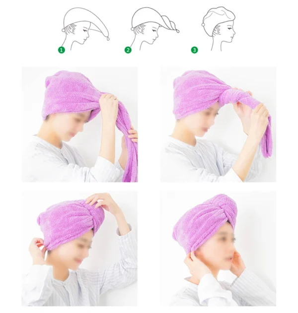 Magic Hair Towel Super Quick Dry Hair Drying Turban Bathing Wrap Cap - Image 5