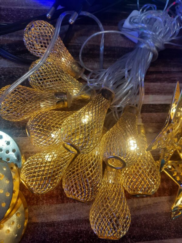 Unique LED Globe String Lights, Moroccan Ball String Lights, 20 Golden Metal Balls, Battery Operated, Decor for Home, Bedroom, Party, Wedding, Christmas Tree (Warm White) - Image 4