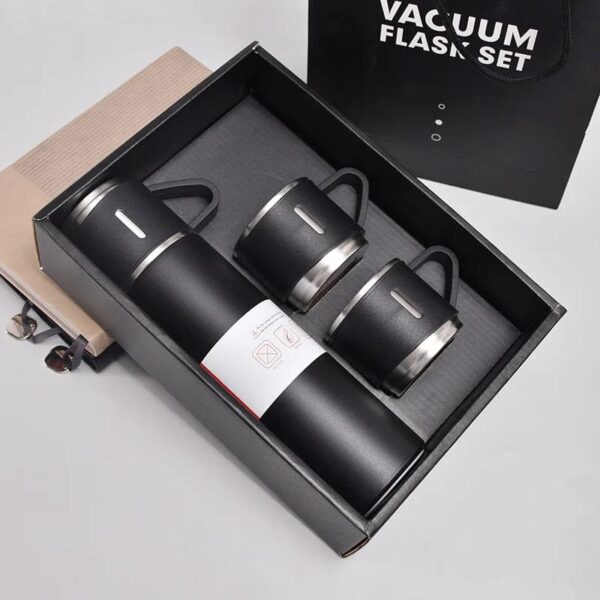 New 3 Pieces Stainless Steel vacuum flask travel mug set Sport Water Bottle Gift box Set Large Capacity Travel Double Wall Vacuum Bottle: - Image 3