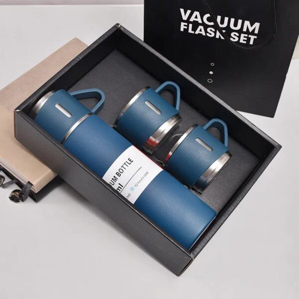 New 3 Pieces Stainless Steel vacuum flask travel mug set Sport Water Bottle Gift box Set Large Capacity Travel Double Wall Vacuum Bottle: - Image 7