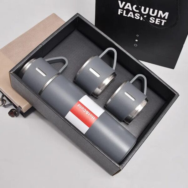 New 3 Pieces Stainless Steel vacuum flask travel mug set Sport Water Bottle Gift box Set Large Capacity Travel Double Wall Vacuum Bottle: - Image 9