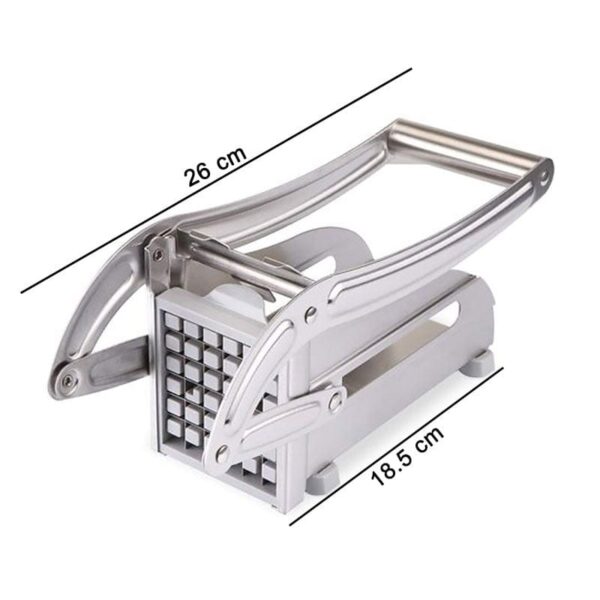 Stainless Steel Potato Chips Cutter Potato Chipper Onion Chipper Chips Making Machine for French Fries Potato Cutter Slicer Vegetables Cucumber Carrot Onion- Silver - Image 2