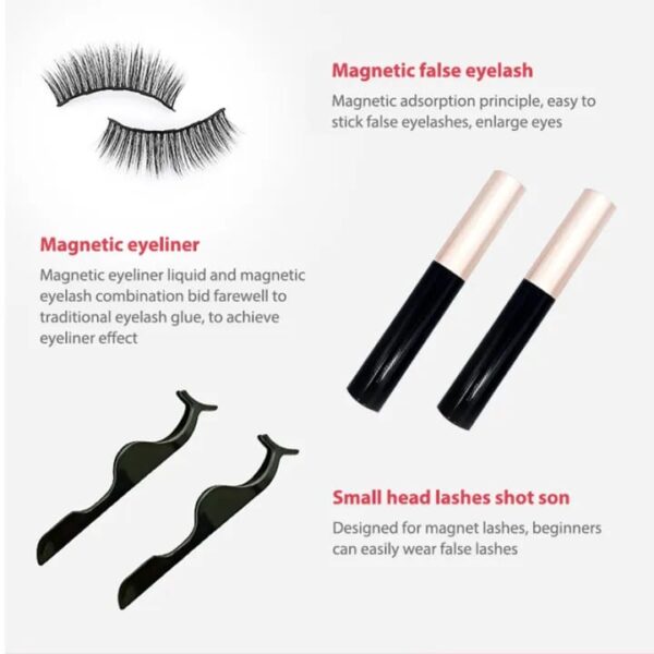 Silk Road Traders Full Strip Magnetic Eyeliner Eyelashes Set - 5 Pair Eyelashes - Image 8