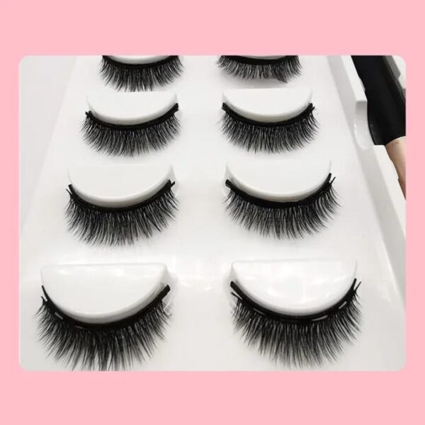 Silk Road Traders Full Strip Magnetic Eyeliner Eyelashes Set - 5 Pair Eyelashes - Image 6