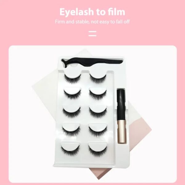 Silk Road Traders Full Strip Magnetic Eyeliner Eyelashes Set - 5 Pair Eyelashes - Image 5