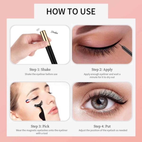 Silk Road Traders Full Strip Magnetic Eyeliner Eyelashes Set - 5 Pair Eyelashes - Image 2