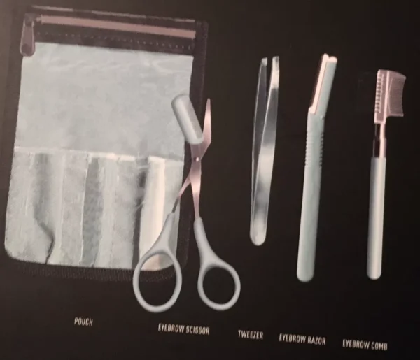 Eyebrow Grooming Care Kit Scissors Tweezers Brush Hair Removal Tool Set - Image 3