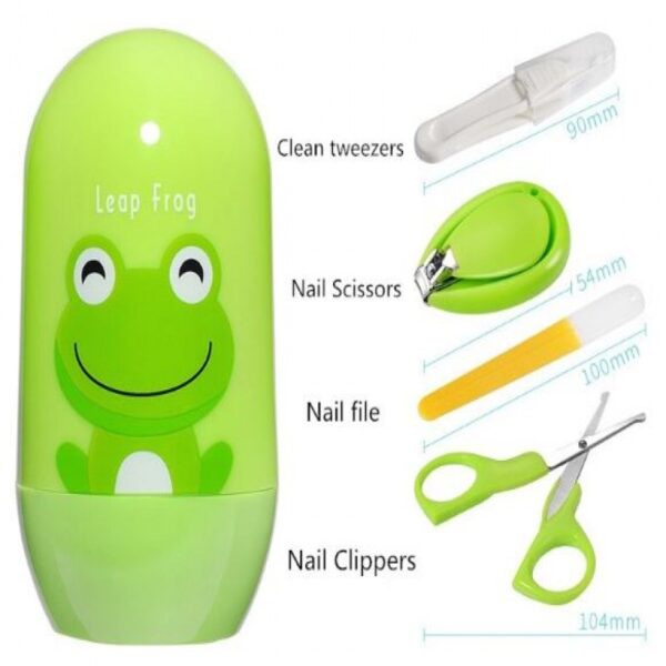 4pcs Children's Health Care Kits Children's Nail Care Set Kids Finger Clipper Scissors Nail Clipper Cartoon Animal Travel Storage Box - Image 3