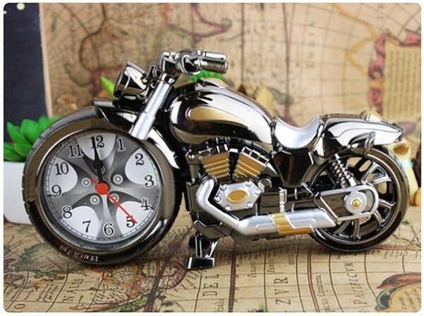Creative Motorcycle Shape Quartz Alarm Clock Time Keeper Desktop Decor - Image 2